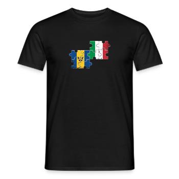 Barbade Italie Vintage Flag Barbadien - T-shirt homme - noir - Devant - AI Model Male 178 light (178cm)
