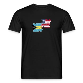 Bahamas USA Flag Bahamiens américains - T-shirt homme - noir - Devant - AI Model Male 178 light (178cm)