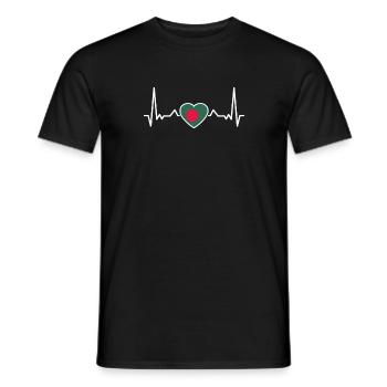 Bangladesh Heartbeat Bangladeshi Flag - Men's T-Shirt - black - Front - AI Model Male 178 light (178cm)