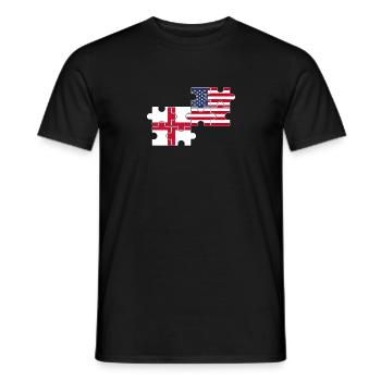 Angleterre États-Unis Drapeau Anglais américain - T-shirt homme - noir - Devant - AI Model Male 178 light (178cm)