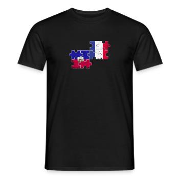 Haïti France Vintage Drapeau Haïtien Français Haïtien - T-shirt homme - noir - Devant - AI Model Male 178 light (178cm)