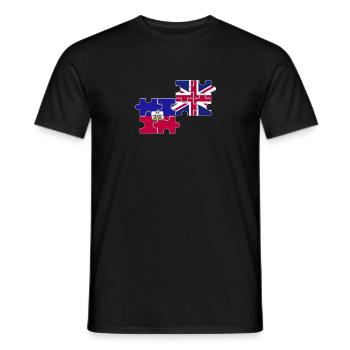 Haïti Drapeau du Royaume-Uni Haïtien britannique - T-shirt homme - noir - Devant - AI Model Male 178 light (178cm)