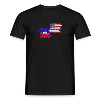 Haïti USA Drapeau américain Haïtien - T-shirt homme - noir - Devant - AI Model Male 178 light (178cm)