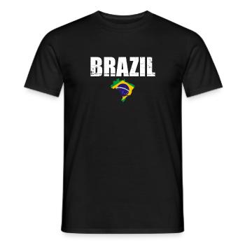 Brazil Brazil Map Flag Brazilian - Men's T-Shirt - black - Front - AI Model Male 178 light (178cm)