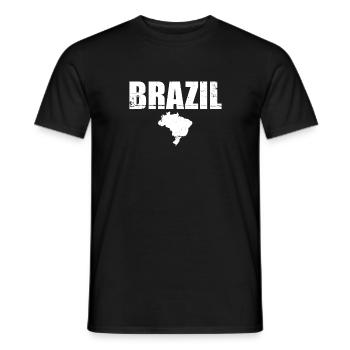 Brazil Brazil Map Flag Brazilian - Men's T-Shirt - black - Front - AI Model Male 178 light (178cm)
