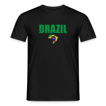 Brazil Map Flag Brazil Brazilians - Men's T-Shirt - black - Front - AI Model Male 178 light (178cm)