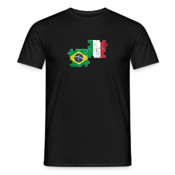 Brasilien Italien Vintage Flagge Brasilianer - Männer T-Shirt - Schwarz - Vorne - AI Model Male 178 light (178cm)