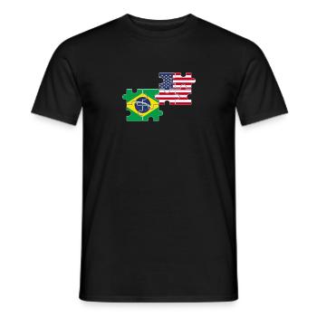 Brasilien USA Flagge Brasilianisch - Männer T-Shirt - Schwarz - Vorne - AI Model Male 178 light (178cm)