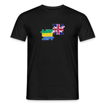 Gabon Drapeau du Royaume-Uni Gabonais britannique - T-shirt homme - noir - Devant - AI Model Male 178 light (178cm)