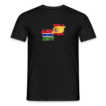 Gambie, Espagne, Drapeau, Espagnol, Gambien - T-shirt homme - noir - Devant - AI Model Male 178 light (178cm)
