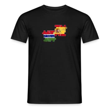 Gambia Spanien Vintage Flagge Spanisch Gambier - Männer T-Shirt - Schwarz - Vorne - AI Model Male 178 light (178cm)