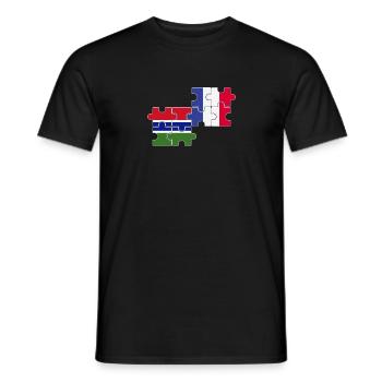 Gambie France Drapeau Français Gambien - T-shirt homme - noir - Devant - AI Model Male 178 light (178cm)