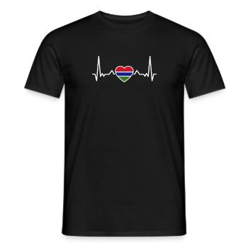 Gambie battement de cœur Drapeau gambien - T-shirt homme - noir - Devant - AI Model Male 178 light (178cm)