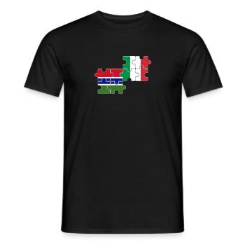 Gambie, Italie, drapeau, italien, gambien - T-shirt homme - noir - Devant - AI Model Male 178 light (178cm)