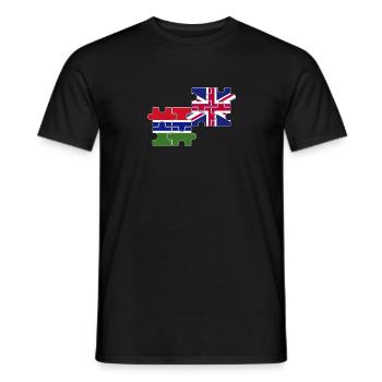 Gambie, Drapeau britannique, Gambien - T-shirt homme - noir - Devant - AI Model Male 178 light (178cm)