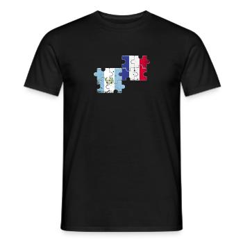 Guatemala France Vintage Flag Guatemalan - Men's T-Shirt - black - Front - AI Model Male 178 light (178cm)