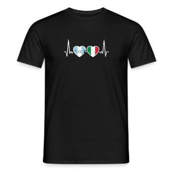 Guatemala Italy Vintage Heartbeat Flag - Men's T-Shirt - black - Front - AI Model Male 178 light (178cm)