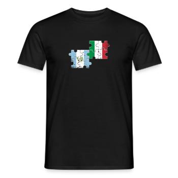 Guatemala Italy Vintage Heartbeat Flag - Men's T-Shirt - black - Front - AI Model Male 178 light (178cm)