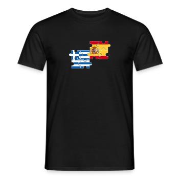 Grèce Espagne Drapeau Espagnol Grec - T-shirt homme - noir - Devant - AI Model Male 178 light (178cm)
