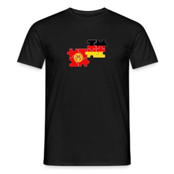 Kirgisistan Deutschland Flagge Deutsch Kirgise - Männer T-Shirt - Schwarz - Vorne - AI Model Male 178 light (178cm)
