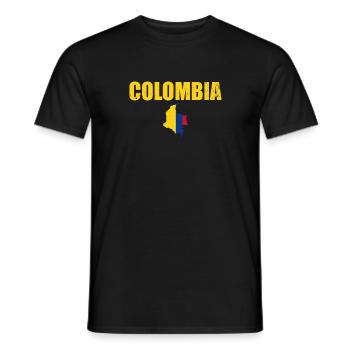 Carte d’époque de la Colombie Drapeau de la Colombie - T-shirt homme - noir - Devant - AI Model Male 178 light (178cm)