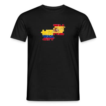 Colombia Spain Vintage Flag Colombian - Men's T-Shirt - black - Front - AI Model Male 178 light (178cm)