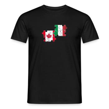 Canada Italie Drapeau d’époque Italien Canadien - T-shirt homme - noir - Devant - AI Model Male 178 light (178cm)