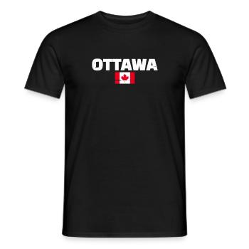 Ottawa Vintage Canada Canadian Flag Canadian - Men's T-Shirt - black - Front - AI Model Male 178 light (178cm)