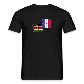 Kenya France drapeau franco-kényan - T-shirt homme - noir - Devant - AI Model Male 178 light (178cm)
