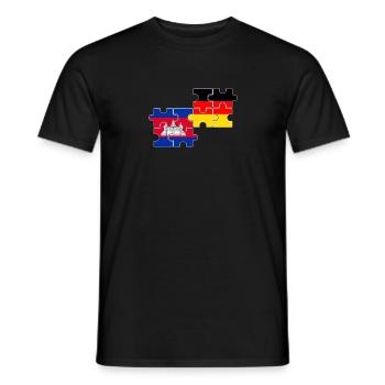 Kambodscha Deutschland Flagge Kambodschaner - Männer T-Shirt - Schwarz - Vorne - AI Model Male 178 light (178cm)