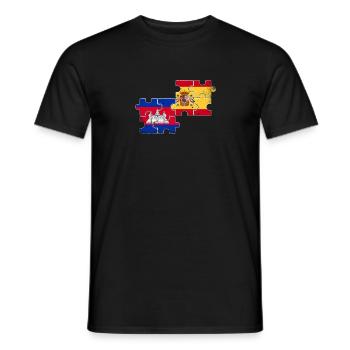 Kambodscha Spanien Vintage Flagge Kambodschaner - Männer T-Shirt - Schwarz - Vorne - AI Model Male 178 light (178cm)