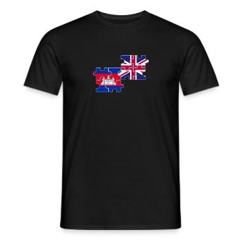 Kambodscha UK Flagge Britisch Kambodschaner - Männer T-Shirt - Schwarz - Vorne - AI Model Male 178 light (178cm)