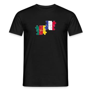 Cameroun France Drapeau Français Camerounais - T-shirt homme - noir - Devant - AI Model Male 178 light (178cm)