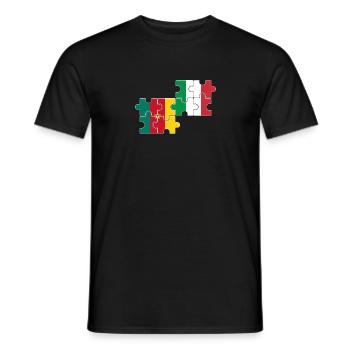 Cameroun Italie Drapeau Italiens Camerounais - T-shirt homme - noir - Devant - AI Model Male 178 light (178cm)