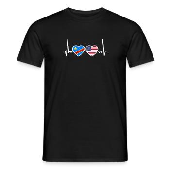 RD Congo USA heartbeat flag congolais - T-shirt homme - noir - Devant - AI Model Male 178 light (178cm)