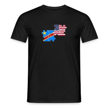 RD Congo USA Flag Américano-Congolais - T-shirt homme - noir - Devant - AI Model Male 178 light (178cm)