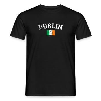 Dublin Vintage Ireland Flag Irish Irish - Men's T-Shirt - black - Front - AI Model Male 178 light (178cm)