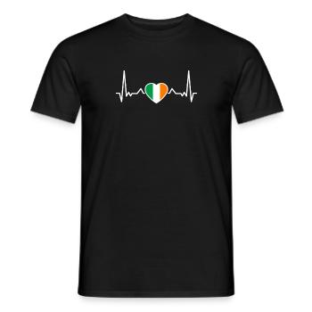Ireland Heartbeat Irish Flag Irish - Men's T-Shirt - black - Front - AI Model Male 178 light (178cm)