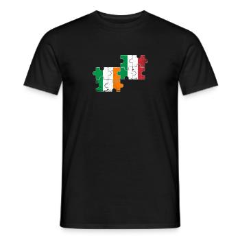 Ireland Italy Vintage Flag Italian Irish - Men's T-Shirt - black - Front - AI Model Male 178 light (178cm)