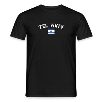 Tel Aviv Israël Drapeau israélien Israélien - T-shirt homme - noir - Devant - AI Model Male 178 light (178cm)