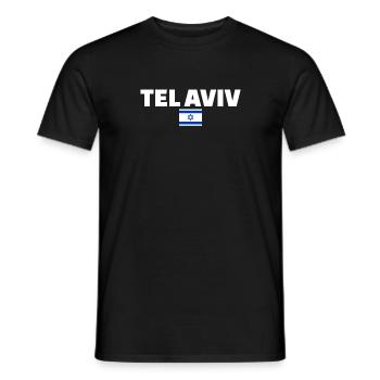 Tel Aviv Israël Drapeau israélien Israélien - T-shirt homme - noir - Devant - AI Model Male 178 light (178cm)