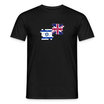 Israël Drapeau du Royaume-Uni Israélien britannique - T-shirt homme - noir - Devant - AI Model Male 178 light (178cm)