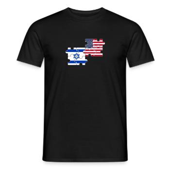 Israel USA Flagge Amerikanisch Israeli - Männer T-Shirt - Schwarz - Vorne - AI Model Male 178 light (178cm)
