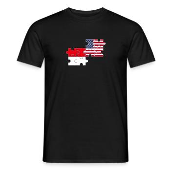 Indonésie États-Unis Drapeau Indonésien américain - T-shirt homme - noir - Devant - AI Model Male 178 light (178cm)