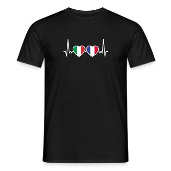 Italie France Heartbeat Flag Italien - T-shirt homme - noir - Devant - AI Model Male 178 light (178cm)