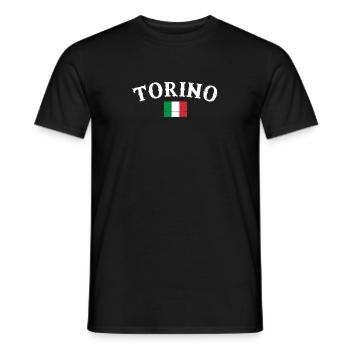 Torino Vintage Italie Drapeau Italien - T-shirt homme - noir - Devant - AI Model Male 178 light (178cm)