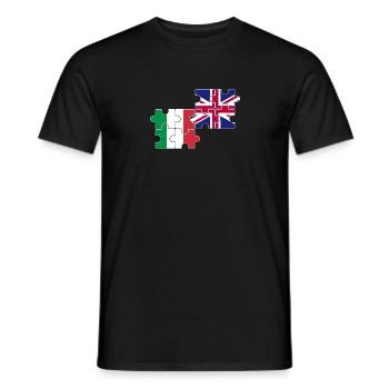 Italy UK Flag British Italian - Men's T-Shirt - black - Front - AI Model Male 178 light (178cm)