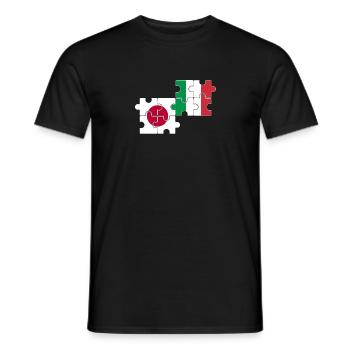 Japon Italie Drapeau Italien Japonais - T-shirt homme - noir - Devant - AI Model Male 178 light (178cm)