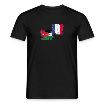 Jordanie France Drapeau Français Jordaniens - T-shirt homme - noir - Devant - AI Model Male 178 light (178cm)