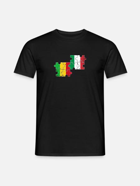 Mali Italie Drapeau Vintage Italien Malien - T-shirt homme - noir